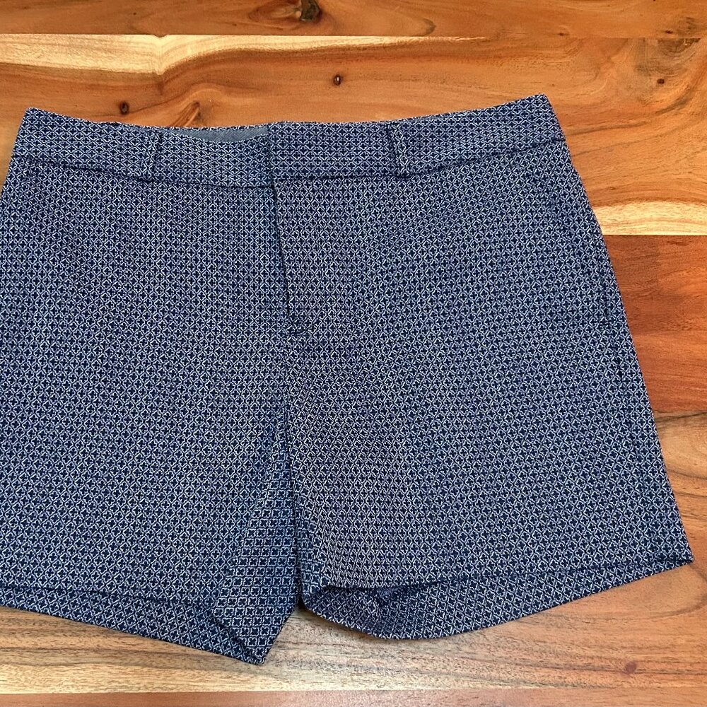 Banana Republic Short Womens 4 Tailored Blue Diamond Flat Front Pockets